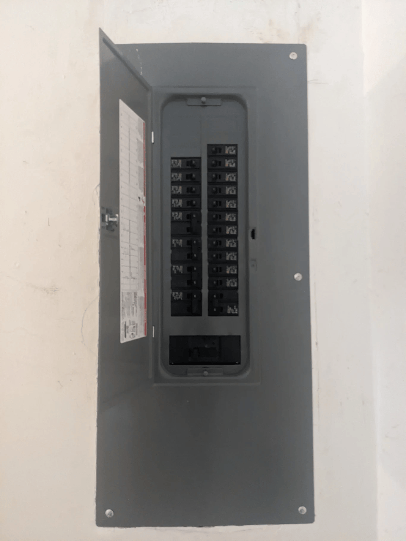 Electrical panel replacement completed by an electrician in Aurora, Ontario